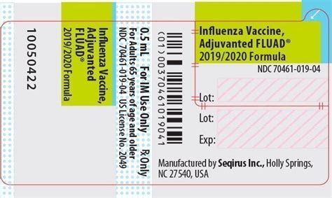 1) Age Vaccination Status Dose and Schedule 6 months through 8 years Not previously vaccinated with influenza vaccine Two doses (0. . Seqirus flu vaccine lot number lookup
